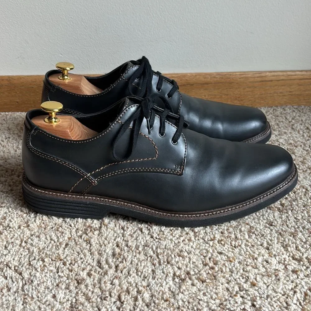 Dockers Men’s Parkway Dark Gray Graphite Lace Up Oxfords Shoes Cushioned Insoles